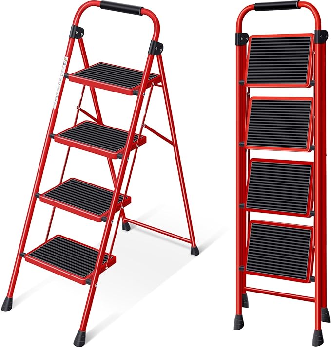 KINGRACK 4 Step Ladder In Red