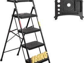 BONTEC 4 Step Ladder in black