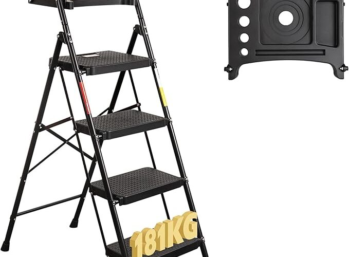 BONTEC 4 Step Ladder in black