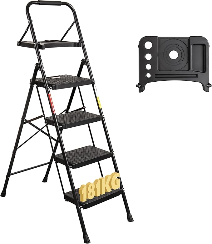 BONTEC 4 Step Ladder in black