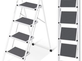 KINGRACK 4 Step Ladder in White