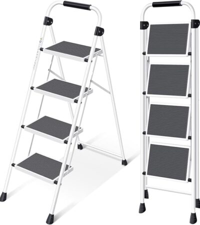 KINGRACK 4 Step Ladder in White