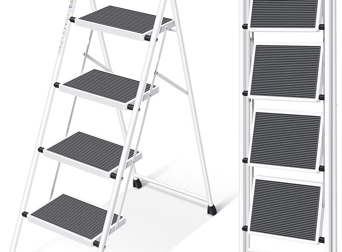 KINGRACK 4 Step Ladder in White